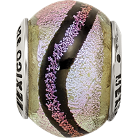 Sterling Silver Reflections Purple Dichroic Glass Bead view 4