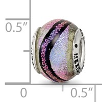 Sterling Silver Reflections Purple Dichroic Glass Bead view 5