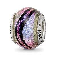 Sterling Silver Reflections Purple Dichroic Glass Bead view 1