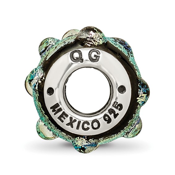 Sterling Silver Reflections Purple Dichroic Glass Bead