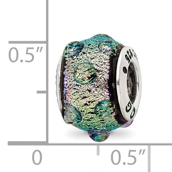 Sterling Silver Reflections Purple Dichroic Glass Bead