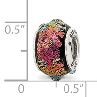 Sterling Silver Reflections Rainbow Dichroic Glass Bead view 5