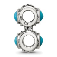Sterling Silver Reflections Turquoise Connector Bead view 2