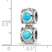Sterling Silver Reflections Turquoise Connector Bead view 5