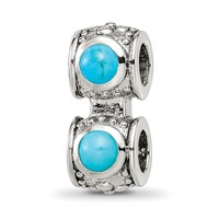 Sterling Silver Reflections Turquoise Connector Bead view 1