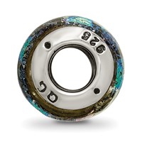Sterling Silver Reflections Green Dichroic Glass Bead view 2