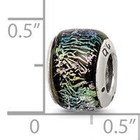 Sterling Silver Reflections Rainbow Dichroic Glass Bead view 5
