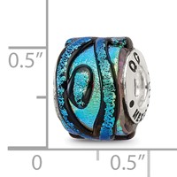 Sterling Silver Reflections Green Dichroic Glass Bead view 5