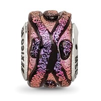 Sterling Silver Reflections Purple Dichroic Glass Bead view 3