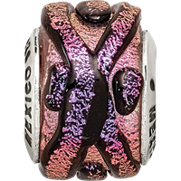 Sterling Silver Reflections Purple Dichroic Glass Bead view 4