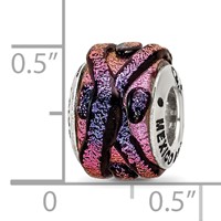 Sterling Silver Reflections Purple Dichroic Glass Bead view 5