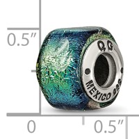 Sterling Silver Reflections Yellow Dichroic Glass Bead view 5