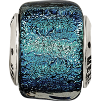 Sterling Silver Reflections Blue Dichroic Glass Bead view 4