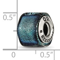Sterling Silver Reflections Blue Dichroic Glass Bead view 5