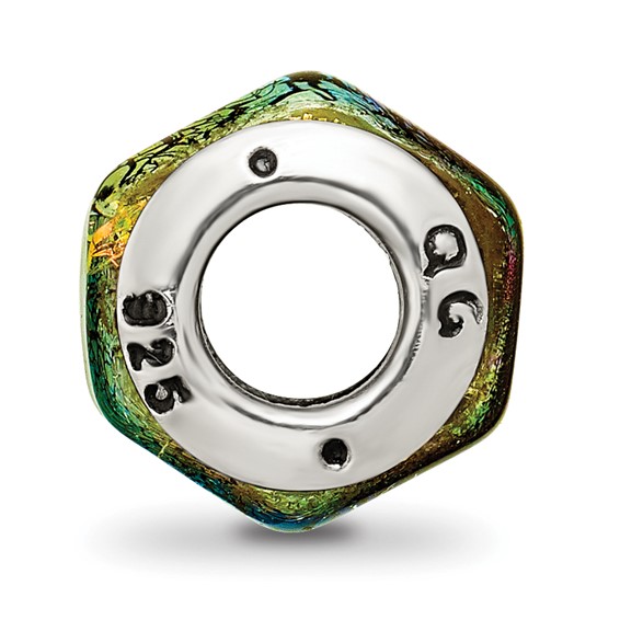 Sterling Silver Reflections Rainbow Dichroic Glass Bead
