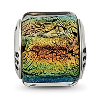 Sterling Silver Reflections Rainbow Dichroic Glass Bead view 3