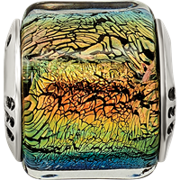 Sterling Silver Reflections Rainbow Dichroic Glass Bead view 4