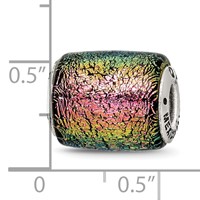 Sterling Silver Reflections Purple Dichroic Glass Barrel Bead view 5