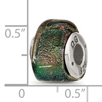 Sterling Silver Reflections Rainbow Dichroic Glass Triangle Bead view 5