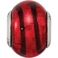 Sterling Silver Reflections Red Black Italian Murano Bead view 4