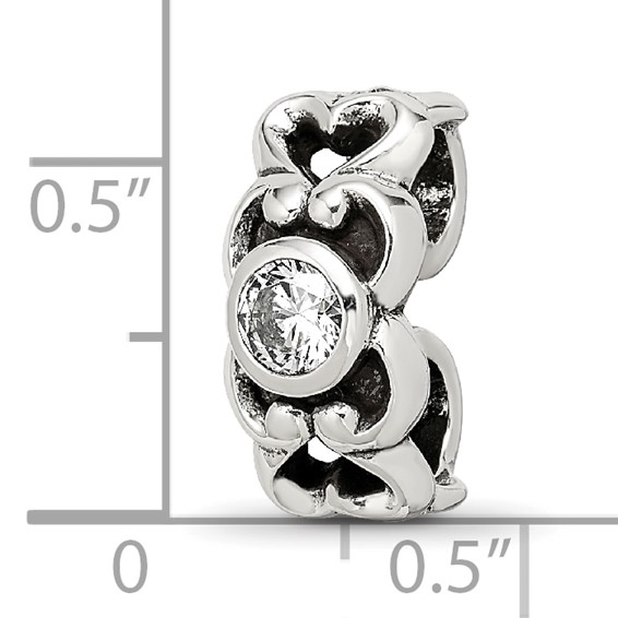 Sterling Silver Reflections CZ Connector Bead