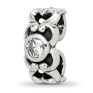 Sterling Silver Reflections CZ Connector Bead