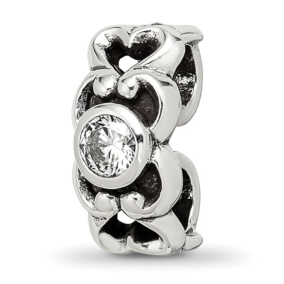 Sterling Silver Reflections CZ Connector Bead