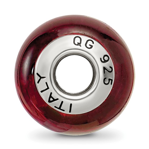 Sterling Silver Reflections Red/Black Italian Murano Bead