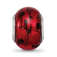 Sterling Silver Reflections Red Black Italian Murano Bead view 5