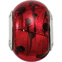 Sterling Silver Reflections Red Black Italian Murano Bead view 3
