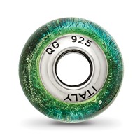 Sterling Silver Reflections Green Blue Italian Murano Bead view 2