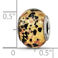 Sterling Silver Reflections Yellow Gold Black Italian Murano Bead view 5