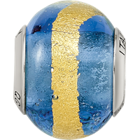 Sterling Silver Reflections Blue Gold Italian Murano Bead view 4