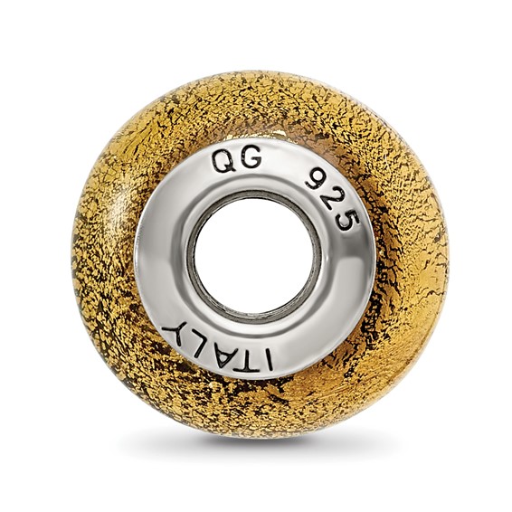 Sterling Silver Reflections Champange Yellow Italian Murano Bead