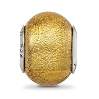 Sterling Silver Reflections Champange Yellow Italian Murano Bead view 3