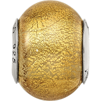 Sterling Silver Reflections Champange Yellow Italian Murano Bead view 4