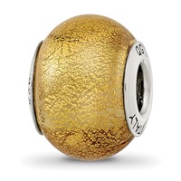 Sterling Silver Reflections Champange Yellow Italian Murano Bead view 1