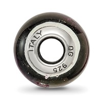 Sterling Silver Reflections Pink Black Italian Murano Bead view 2