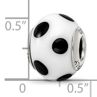 Sterling Silver Reflections White Black Italian Murano Bead view 5