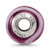 Sterling Silver Reflections Purple Pink Italian Murano Bead view 2