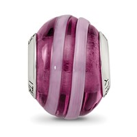 Sterling Silver Reflections Purple Pink Italian Murano Bead view 3
