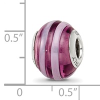 Sterling Silver Reflections Purple Pink Italian Murano Bead view 5