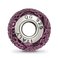 Sterling Silver Reflections Purple Italian Murano Bead view 2
