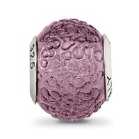 Sterling Silver Reflections Purple Italian Murano Bead view 3