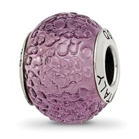 Sterling Silver Reflections Purple Italian Murano Bead view 1