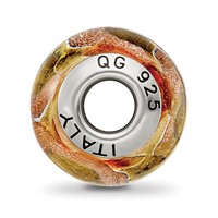 Sterling Silver Reflections Yellow Gold Red Italian Murano Bead view 2