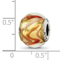 Sterling Silver Reflections Yellow Gold Red Italian Murano Bead view 5