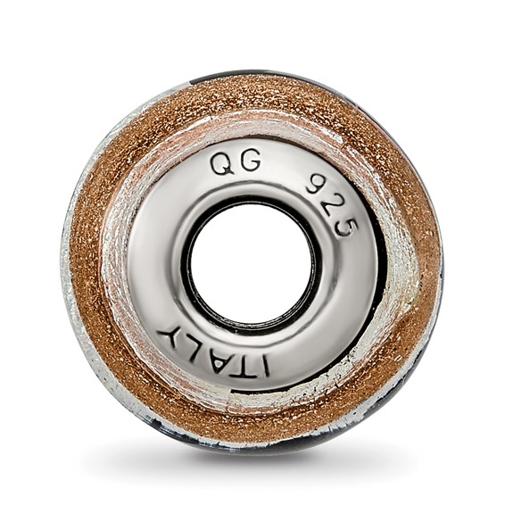 Sterling Silver Reflections Silvr/Gold/Black Italian Murano Bead