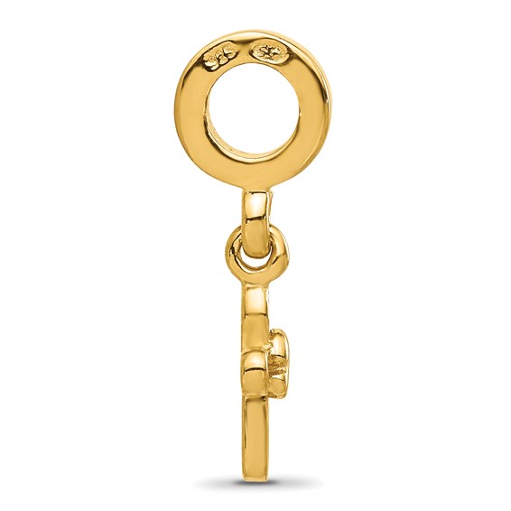 Sterling Silver Reflections Gold-plated Dove Cross Dangle Bead