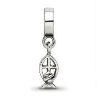 Sterling Silver Reflections Ichthus Dangle Bead view 4